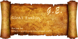 Gintl Evelin névjegykártya
